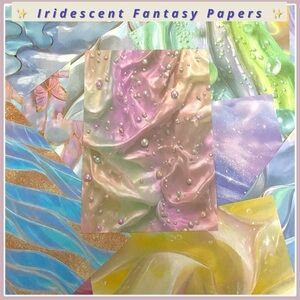 Fantasy Iridescent Paper Pack ✿ Shimmer Journaling & Scrapbook Papers